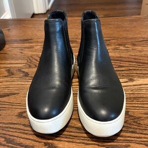 Vince White Rubber Platform Sole Sneakers